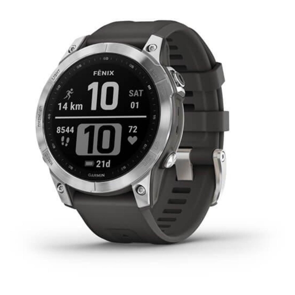 фото Смарт-часы fenix 7 standard edition silver with graphite band (010-02540-00) garmin