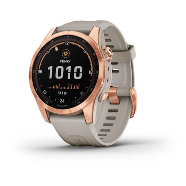 фото Смарт-часы fenix 7s solar edition rose gold with light sand band (010-02539-10) garmin