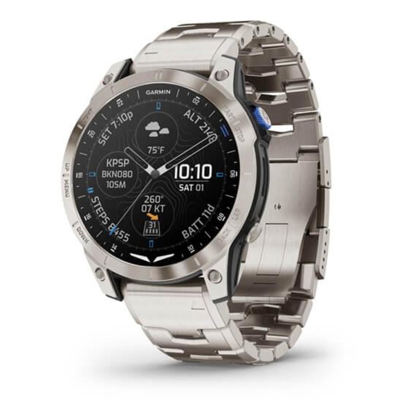 фото Смарт-часы d2 mach 1 aviator smartwatch with vented titanium bracelet (010-02582-50) garmin