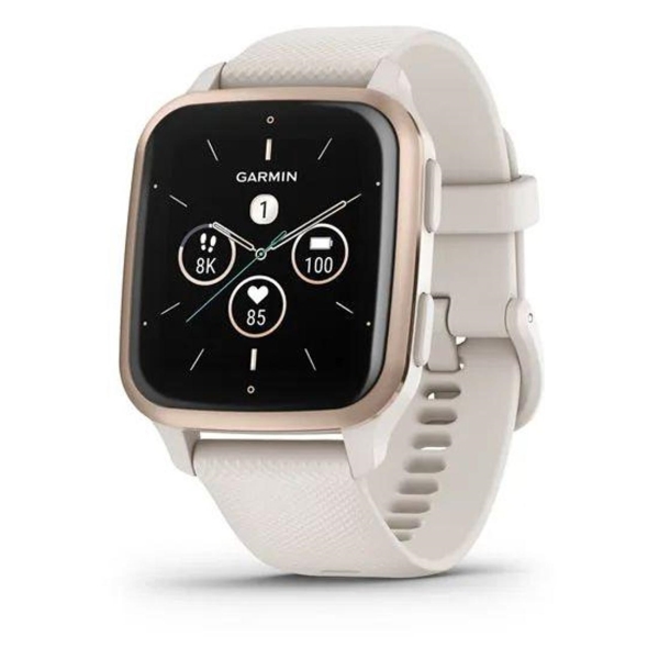 фото Смарт-часы venu sq 2 music edition peach gold aluminum bezel with ivory case and silicone band (010-02700-01) garmin