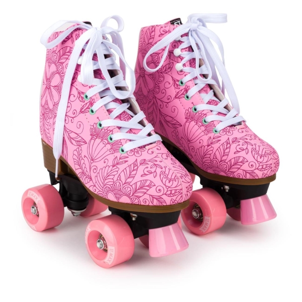 фото Роликовые коньки radost roller skate, размер 31-34 s, розовые с цветочками (yxskt04pnfl) sxride