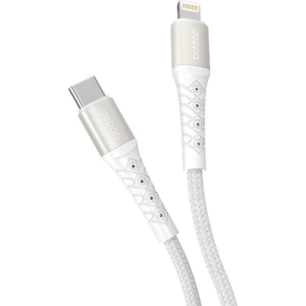 фото Кабель usb-c/lightning, 1 м, белый (72517) deppa