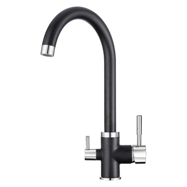 фото Смеситель для кухни brunnen h270 1 black krona