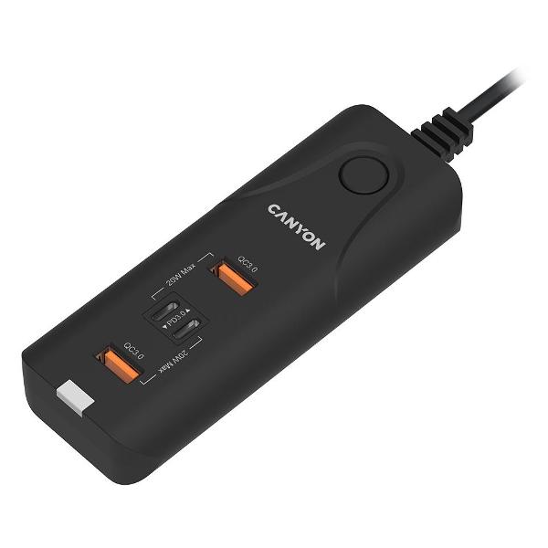 фото Настольный адаптер для зарядки h-10, 2хusb-a, 18w quick charge 3.0 + 2хusb-c, 20w power delivery (cne-cha10b) canyon