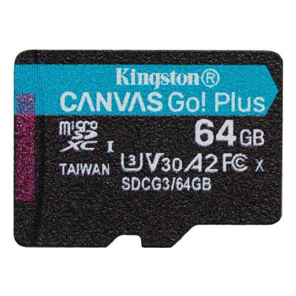 фото Карта памяти canvas go plus class 10 uhs-i u3 64gb kingston