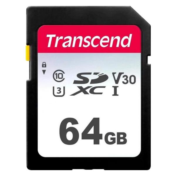 фото Карта памяти 300s sdxc 64gb class 10 uhs-i u1 95/40mb/s transcend