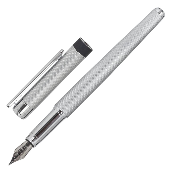 фото Ручка перьевая spigel, узел 0,8 мм, серебристая/хром (143530) galant