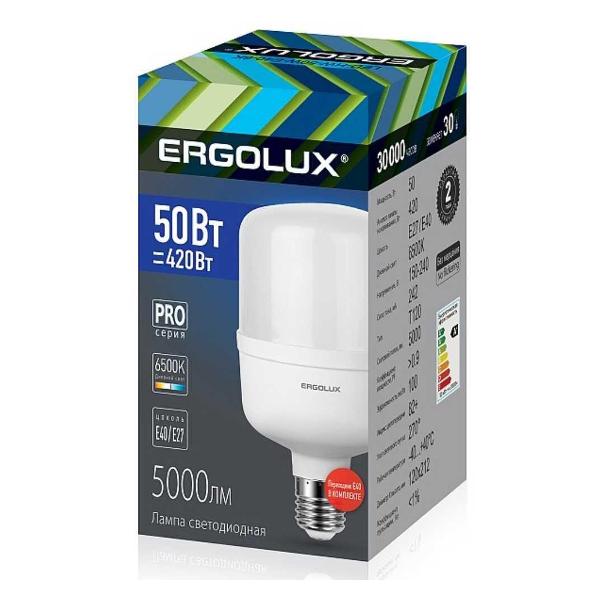 фото Светодиодная лампа pro 50 вт e27/e40 6500к (led-hw-50w-e40-6k) ergolux