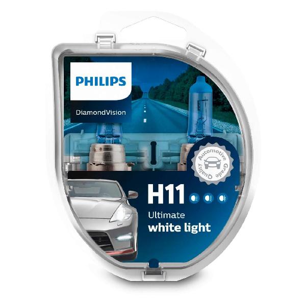 фото Автомобильные лампы h11 pgj19-2 12v 55w diamond vision, 2 шт (12362dvs2) philips