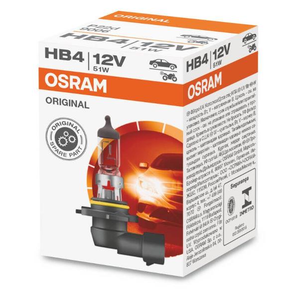 фото Автомобильная лампа hb4 51w p22d 12v (9006) osram