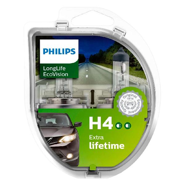 фото Автомобильные лампы h4 60 55w p43t 12v, 2 шт (12342llecos2) philips