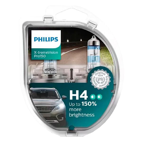 фото Автомобильные лампы h4 12v 12342xv + s2 60 55w x-tremevisionpro150, 2 шт (12342xvps2) philips