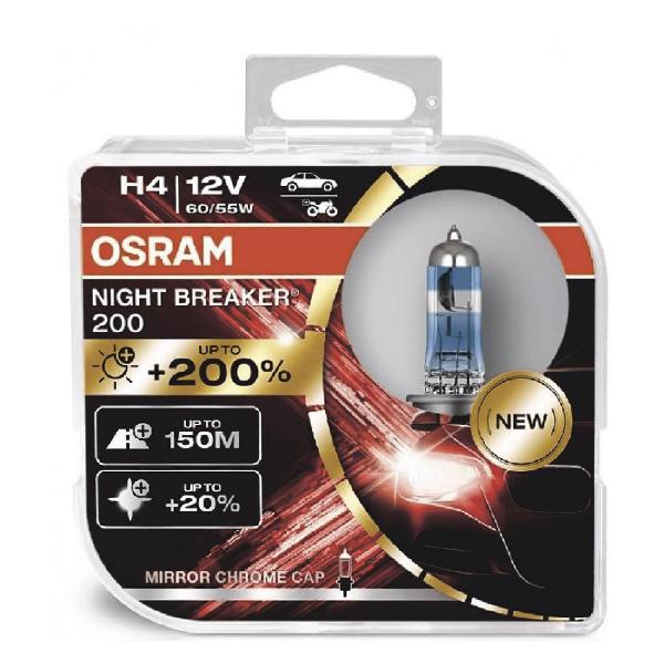 фото Автомобильные лампы h4 60 55w p43t 12v +200% duobox, 2 шт (64193nb200-hcb) osram