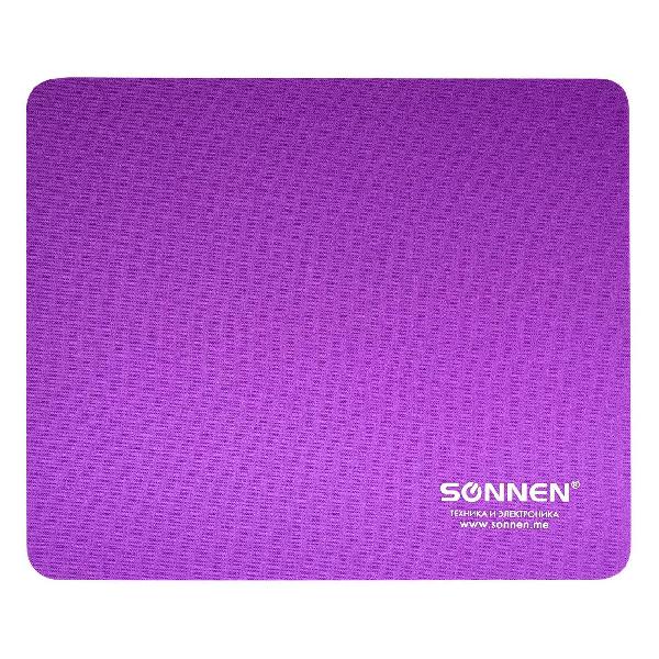 фото Коврик для мыши s-2, резина/ткань, 22х18 см, фиолетовый (513307) sonnen