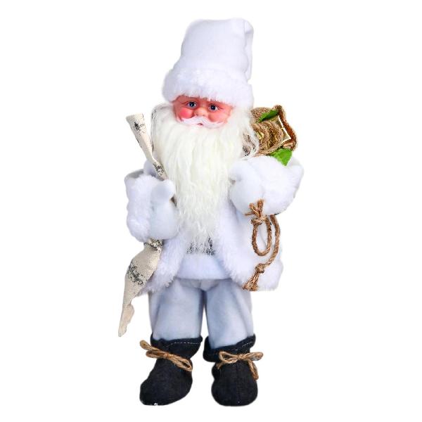 фото Декоративная фигура "дед мороз в белом полушубке с мешком", двигается, 29 см (1111415) зимнее волшебство