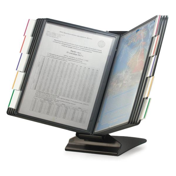 фото Демосистема настольная а4, металлическая, с 10 серыми панелями (231238) brauberg