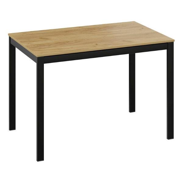 фото Обеденный стол раздвижной, 75х110х68 см, черный муар/дуб крафт золотой (228437) трия