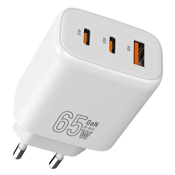 фото Сетевое зарядное устройство tfwcpd07 2хusb type-с/usb-a 65w white (tfn-wc-acc-65w-wh)