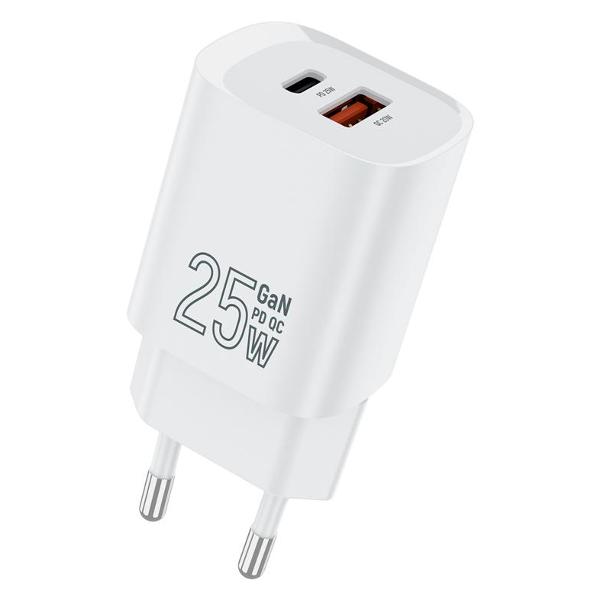 фото Сетевое зарядное устройство tfwc07 usb type-с/usb-a white (tfn-wc-25-2103-wh)