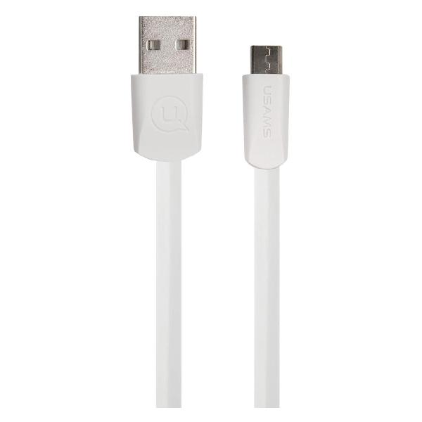 фото Кабель u2 usb/microusb, плоский, 1 м, белый (sj201mic02) usams