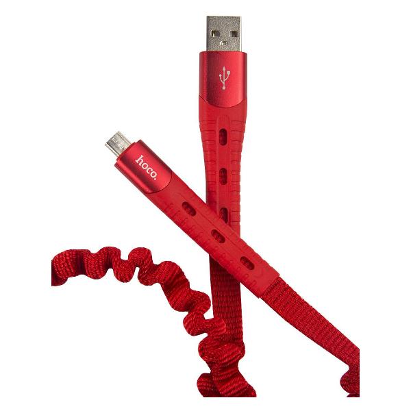 фото Кабель u78 cotton treasure usb/microusb, 1,2 м, красный (21518) hoco