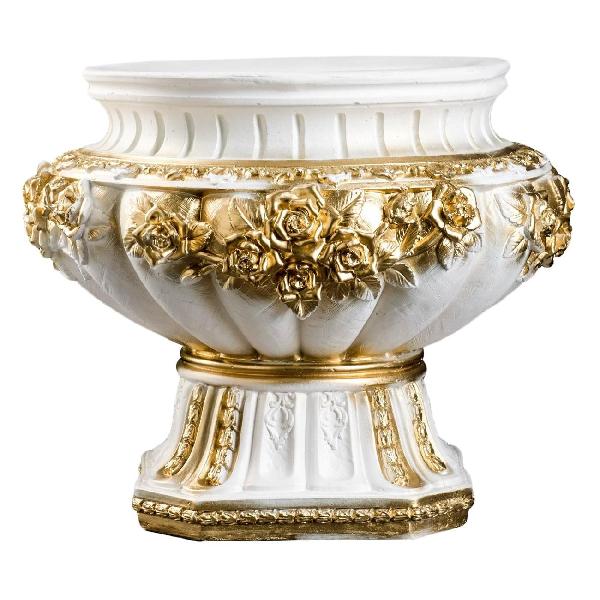 фото Вазон "афина", 4,3 л, 41х34х41 см white/gold (4826782) хорошие сувениры