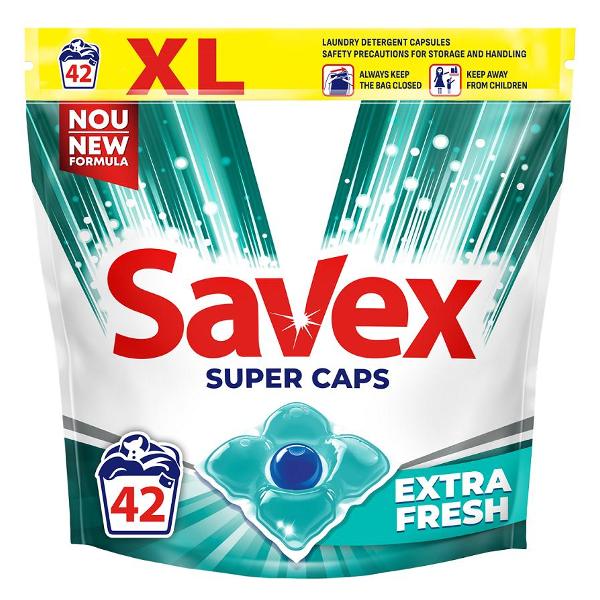 фото Капсулы для стирки super caps extra fresh, 42 шт (23320) savex