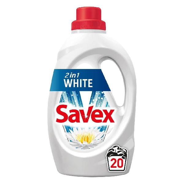 фото Гель для стирки white, 2 в 1, 1,1 л (23373) savex