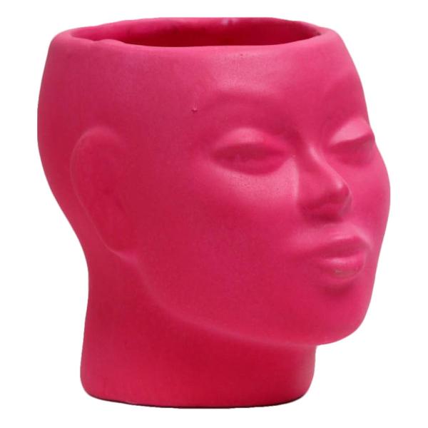 фото Кашпо для цветов "голова девушки", 16х14х16 см, розовое (9879545) хорошие сувениры