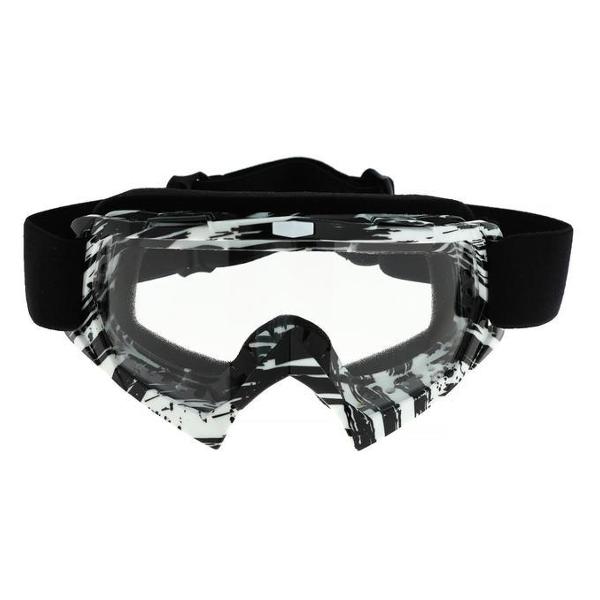 фото Очки-маска для езды на мототехнике ом-20, стекло прозрачное, белые/черные (5865031) torso