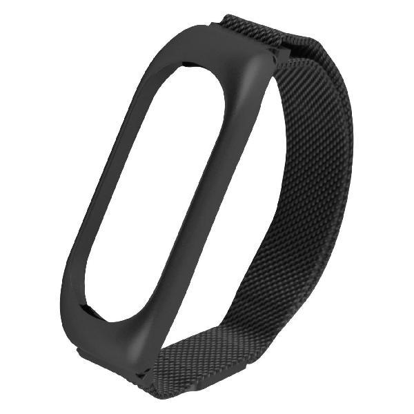 фото Ремешок металлический, с магнитом для xiaomi mi band 5/mi smart band 6, черный (ут000022631) red line