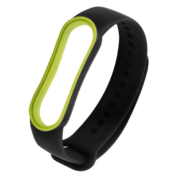 фото Ремешок двухцветный для xiaomi mi band 5/mi smart band 6, черный с желтой окантовкой (ут000023035) red line