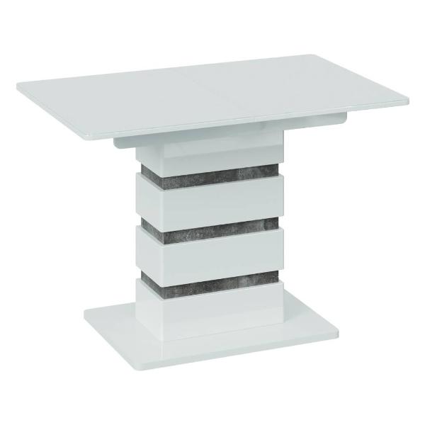 фото Обеденный стол "мадейра", 77х110х70 см, белый глянец/ателье темный (216006) трия