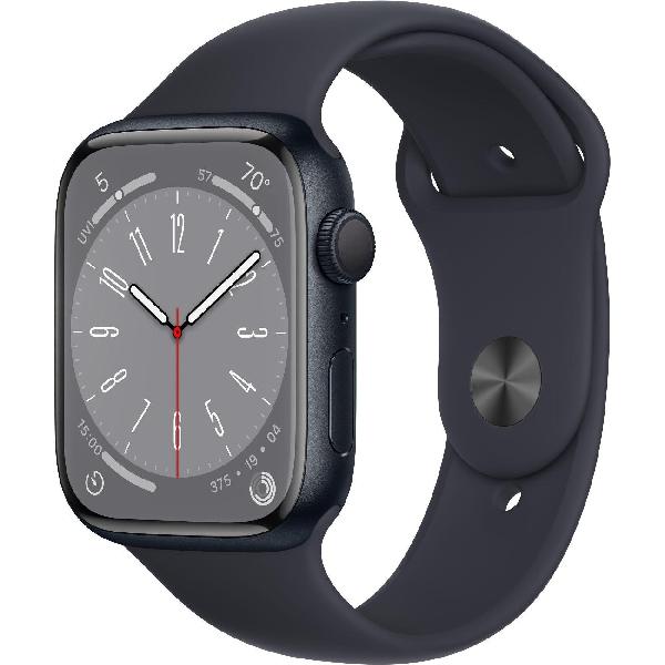 фото Смарт-часы watch series 8 gps 45mm midnight aluminium case with midnight sport band (mnp13) apple