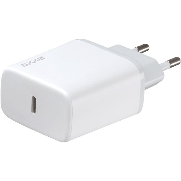 фото Сетевое зарядное устройство usb-c, pd 3.0, 20w, белое (2403) axxa