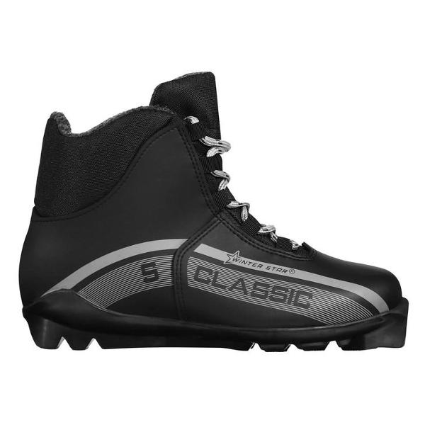 фото Ботинки горнолыжные classic, размер 41, черные/логотип серый (9796160) winter star
