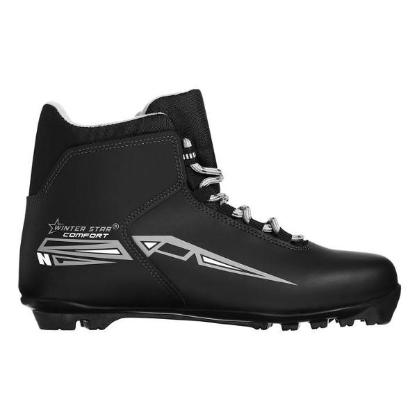 фото Ботинки горнолыжные comfort, размер 40, черные/логотип серый (9796119) winter star