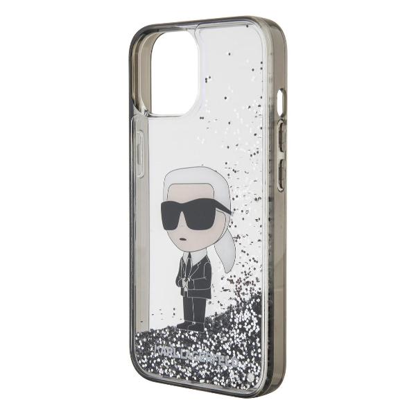 фото Чехол liquid glitter для iphone 15 nft karl ikonik transparent/black (klhcp15slkknsk) karl lagerfeld