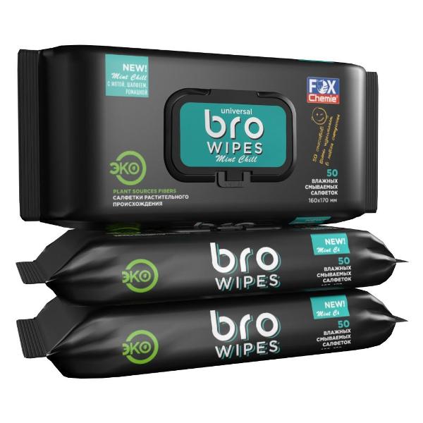 фото Влажные салфетки для рук   bro wipes, 3х50 шт (lmf92) fox chemie