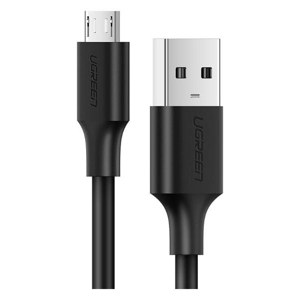 фото Кабель us289 usb 2.0 a/microusb cable nickel plating, 1 м, черный (60136) ugreen