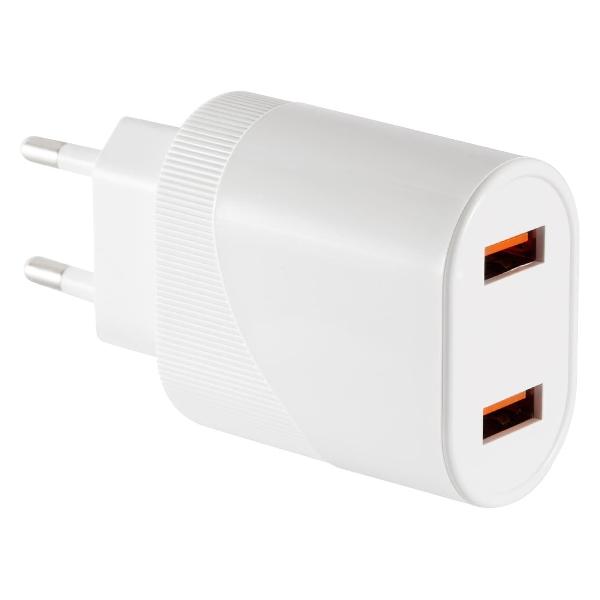 фото Сетевое зарядное устройство nt-8, 2xusb-a 2.4a white (lr6ea-4в) red-line