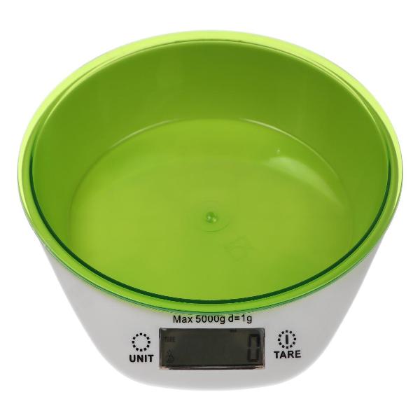 фото Кухонные весы lkvb-501, электронные, до 5 кг, чаша 1,3 л, зеленые (9423337) luazon home