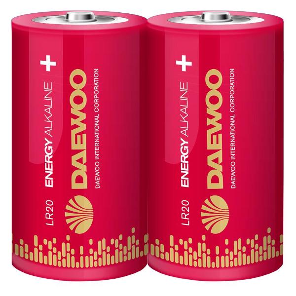 фото Батарейки energy alkaline, lr20 (d), 2 шт (lr20ea-2b) daewoo