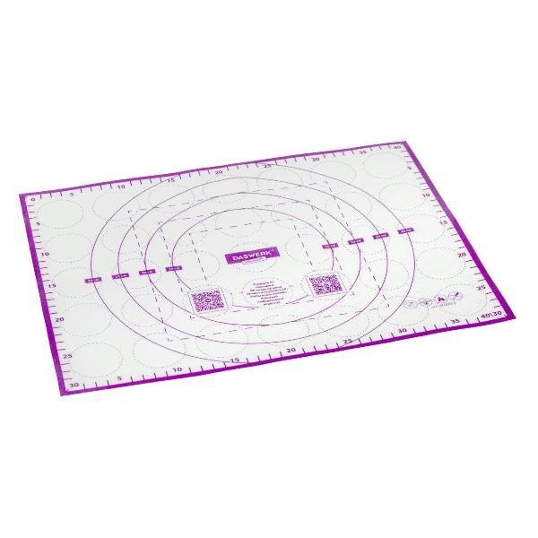 фото Силиконовый коврик для раскатки/запекания 30х40 см, фиолетовый (608423) daswerk
