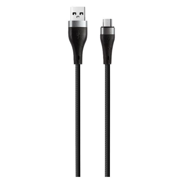 фото Кабель usb/microusb, 2 а, нейлоновая оплетка, 1 м, серый (ут000035430) red-line