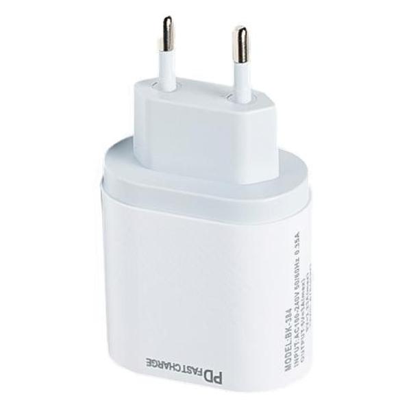 фото Сетевое зарядное устройство bk-384 usb type-c 20w white (20w-bk-384) milliant one