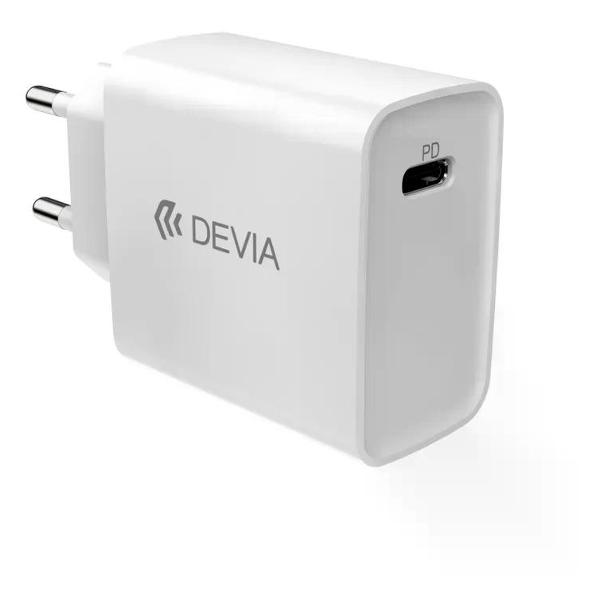 фото Сетевое зарядное устройство smart series pd quick charger usb type-c 20w white (120ea4290001) devia