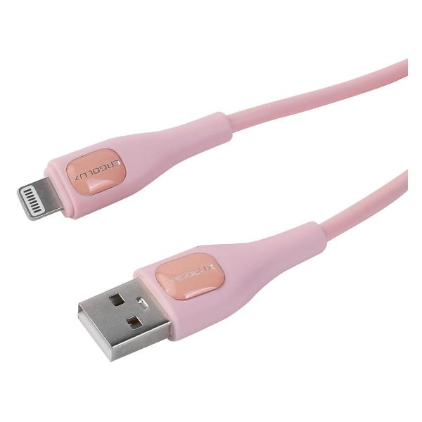 фото Кабель usb/lightning, 3а, 1,2 м, розовый (elx-cdc03-c14) ergolux