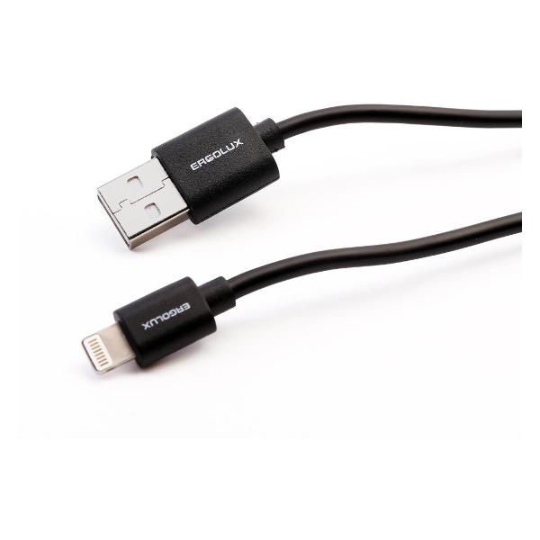 фото Кабель usb/lightning, 3а, 1,2 м, чёрный (elx-cdc03-c02) ergolux