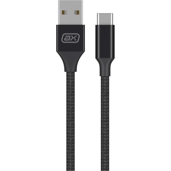 фото Кабель usb/usb type-c, 2а, нейлон, 1 м, чёрный (7264) axxa